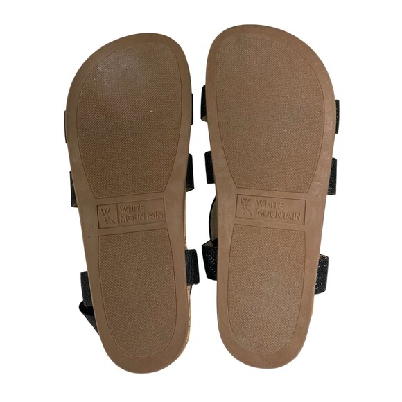 WHITE MOUNTAIN Women's Felix Flat  Sandals  Size 7  NWOB  Black Glitter Sparkle - Picture 8 of 10